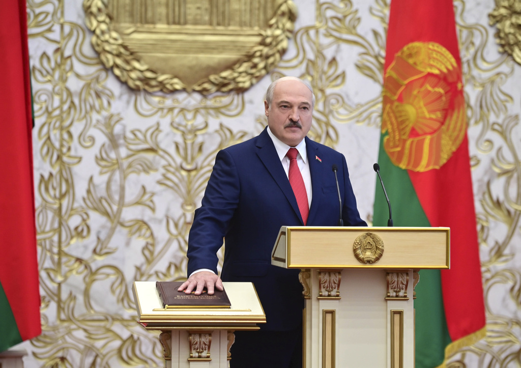 Alexandre Loukachenko lors de sa "prestation de serment".