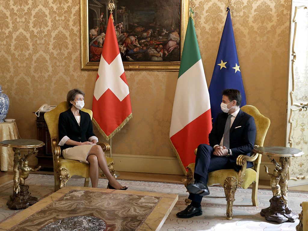 Simonetta Sommaruga a été reçue au Palais Chigi, à Rome.