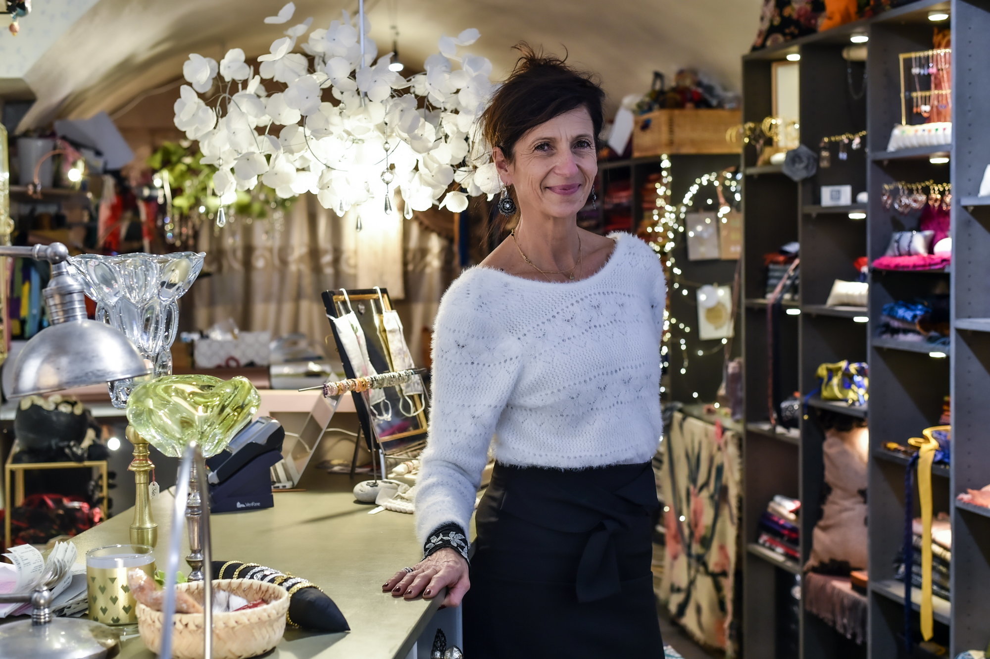Corinne Juvet dans sa boutique "La Petite Manufacture", à Neuchâtel.