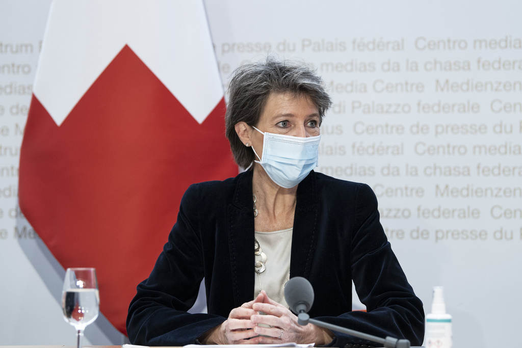 Simonetta Sommaruga s'est exprimée ce jeudi devant la presse.