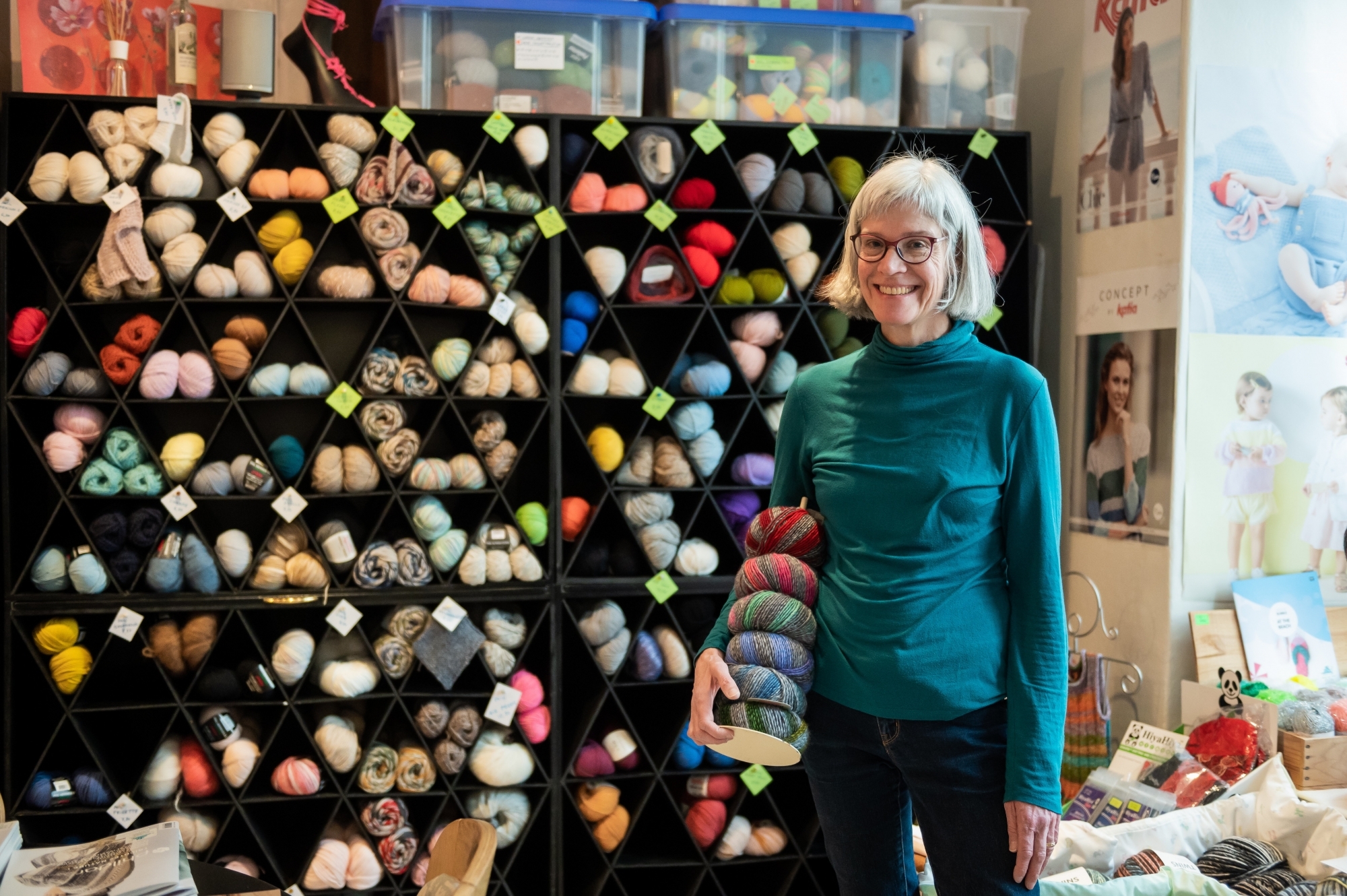 Michèle Tenot Nicati dans son magasin "Au fil des saisons".