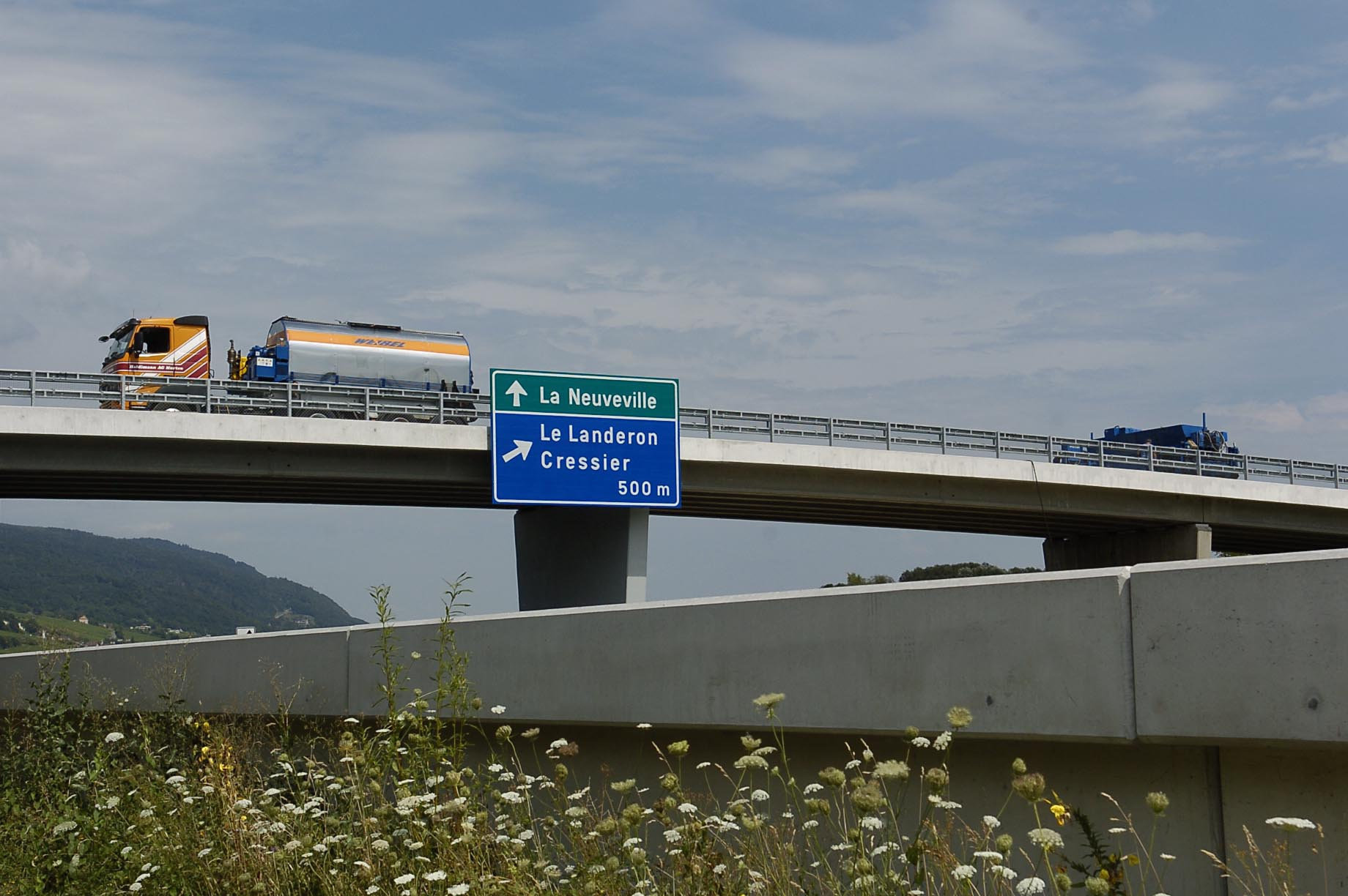 Le contrôle radar a été mené sur l'A5 à la hauteur de Cressier.