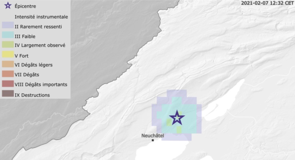 L'épicentre a d'abord été annoncé à La Neuveville, mais il se situait à Cornaux, selon la police.