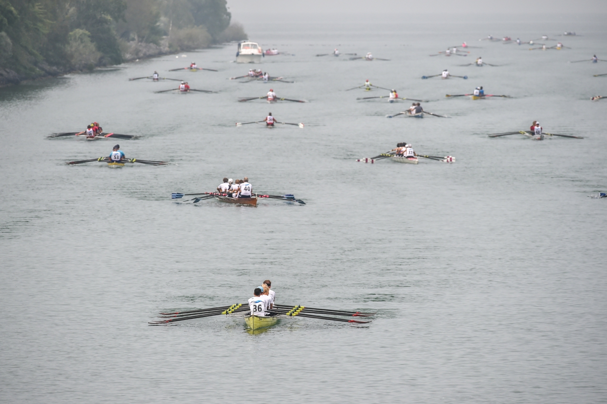 Une compétition d'aviron en temps normal: ici la régate populaire entre Neuchâtel et Bienne en 2020.