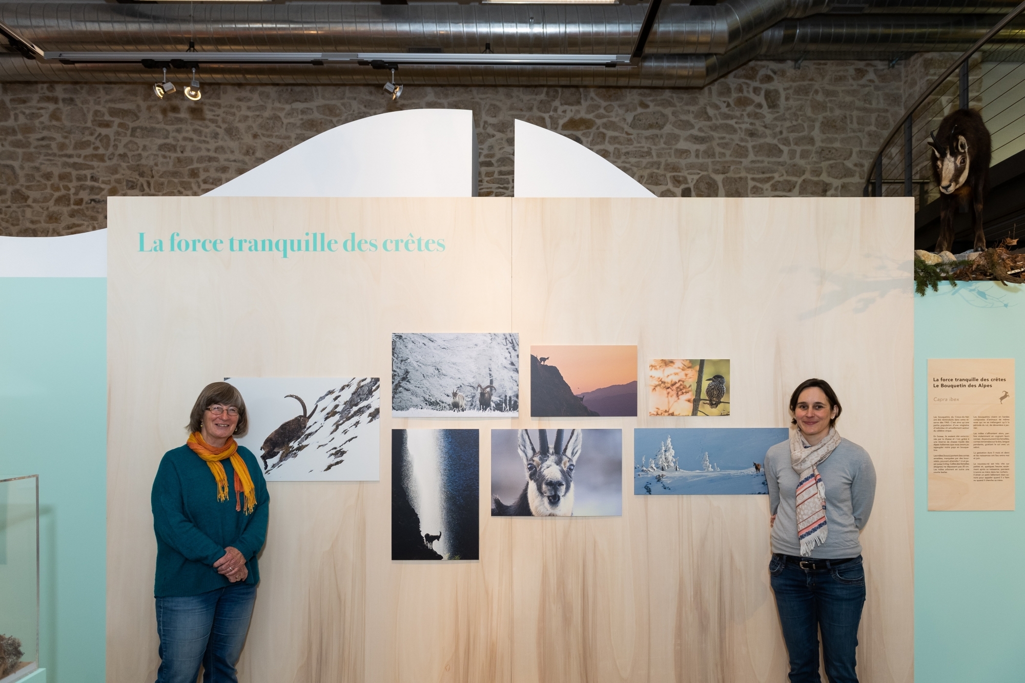 Patricia Huguenin (à gauche) et Audrey Margand exposent leurs photographies animalières au musée des Moulins souterrains.