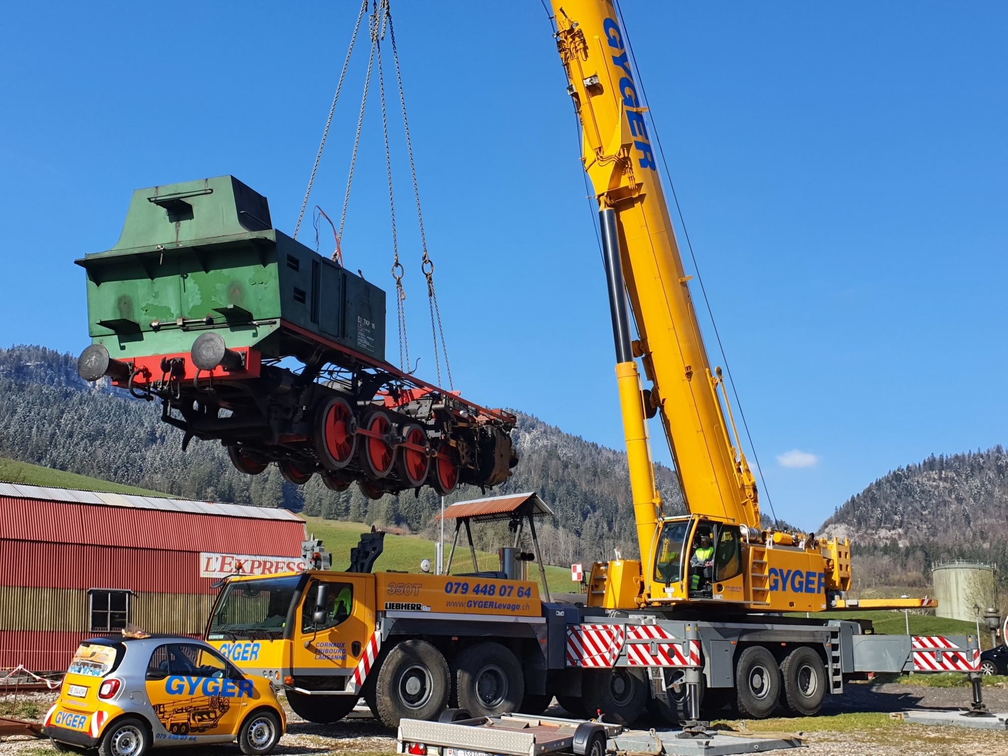 La locomotive "Slask" à son départ pour les Cévennes, où elle sera en partie remontée.