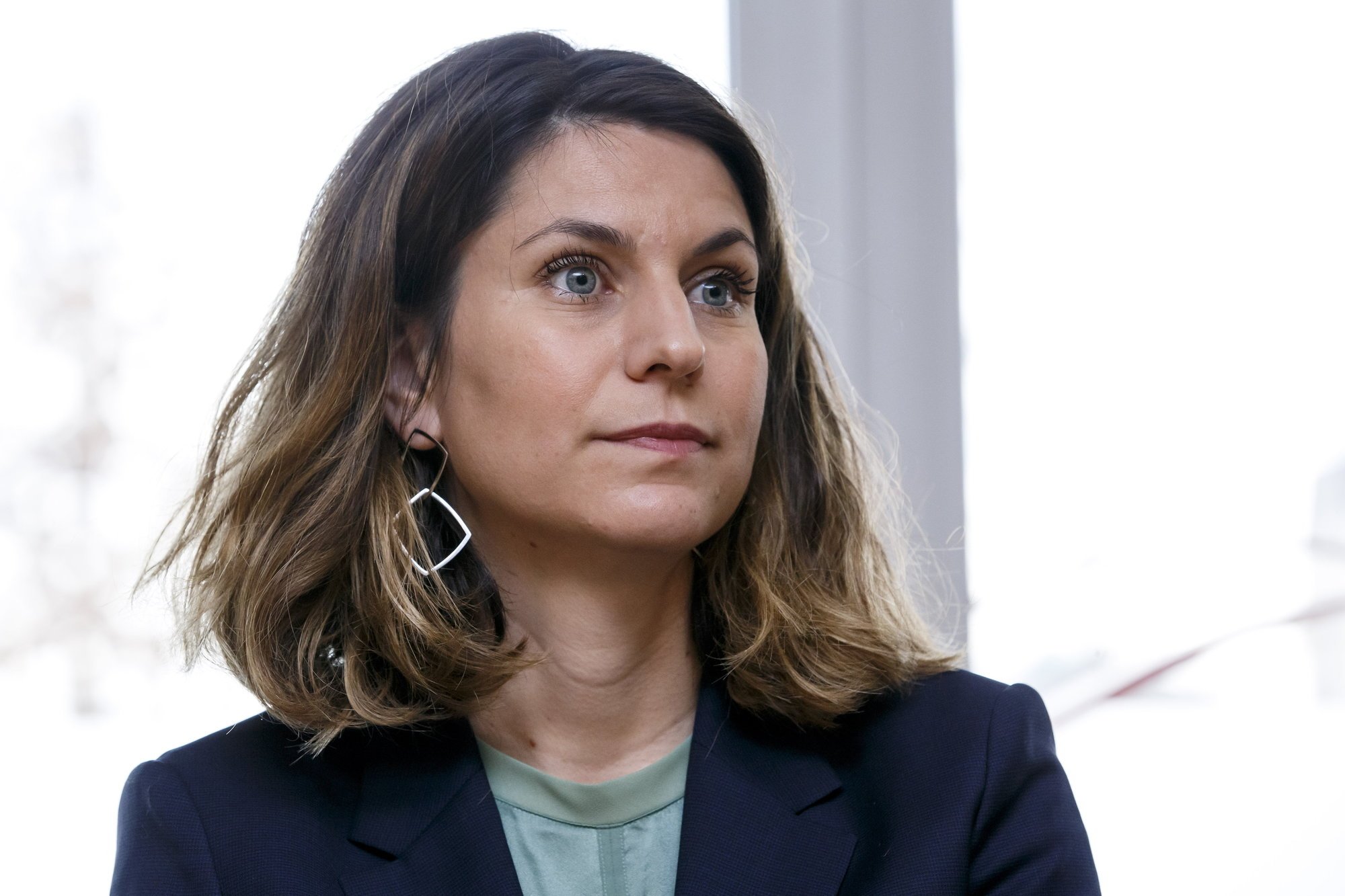Christina Kitsos lors de la campagne pour les élections de la Ville de Genève, en février 2020.