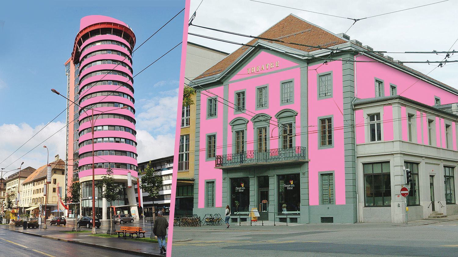 Une teinte idéale pour voir la vie du bon côté: le rose, dont se revêtiront prochainement deux édifices de La Chaux-de-Fonds.