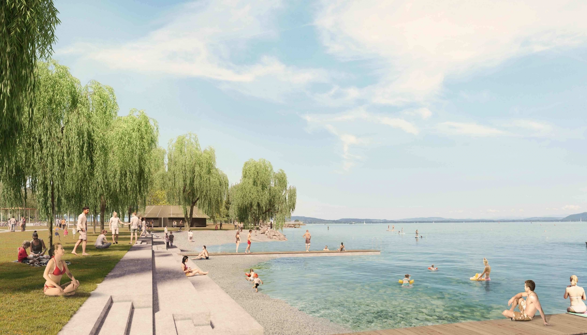 Avec le parc des Jeunes-Rives, la population bénéficiera d’une véritable oasis de fraîcheur et de nature au cœur de la ville de Neuchâtel.