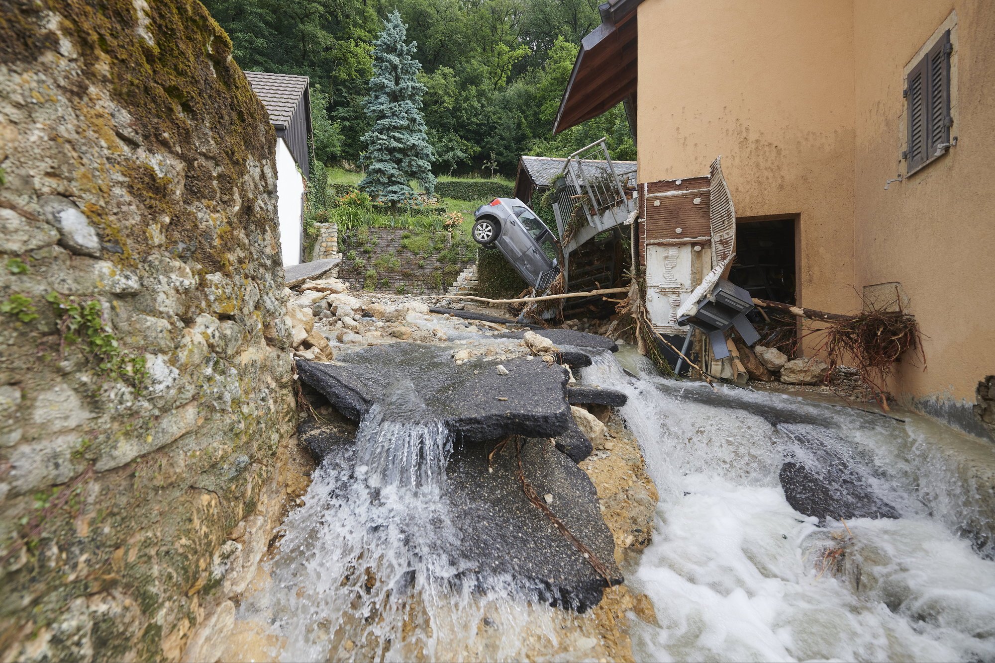 Les inondations de Cressier n'ont fait aucun blessé mais de nombreux dégâts.