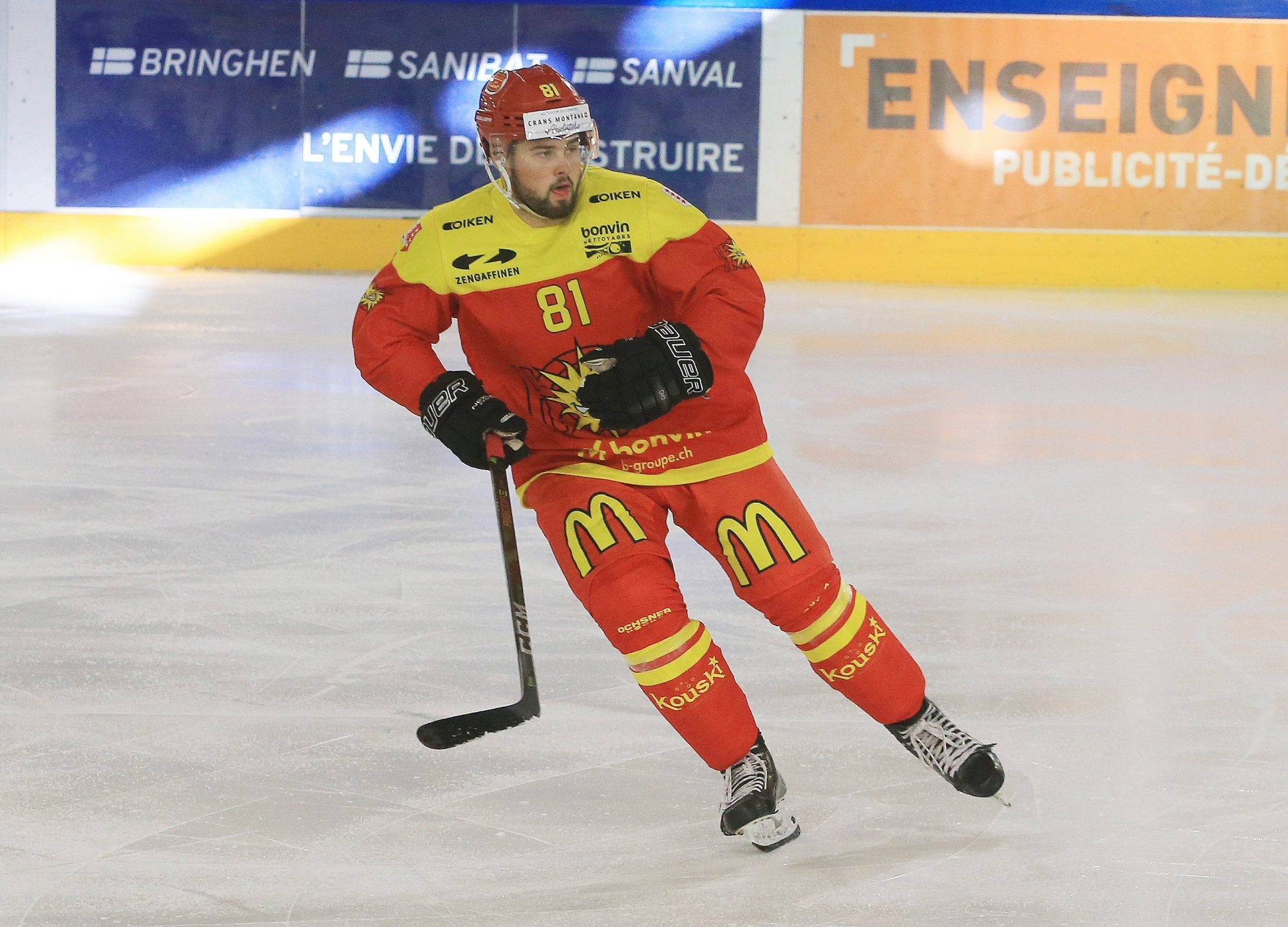 Nelo Surdez avec le maillot du HC Sierre lors de la saison 2020-2021.