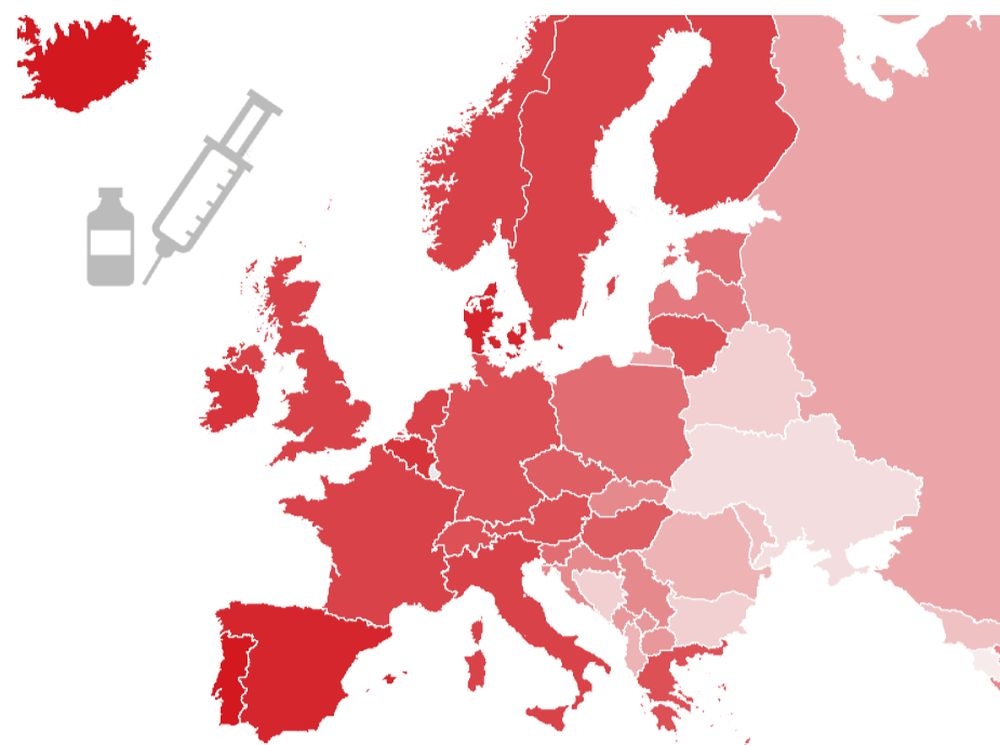 Notre carte indique le taux de personnes entièrement vaccinées par pays.