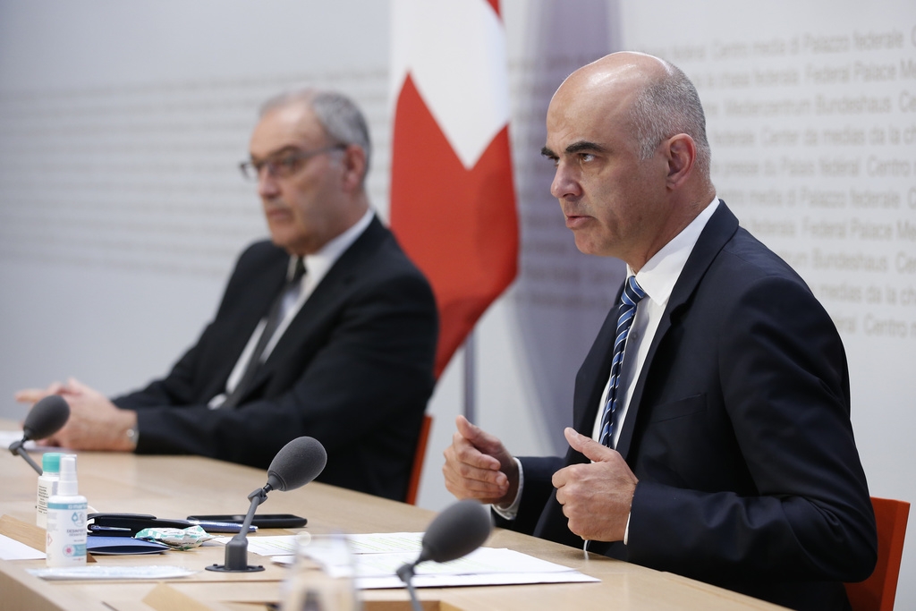 Guy Parmelin et Alain Berset se sont exprimés à Berne ce mercredi.