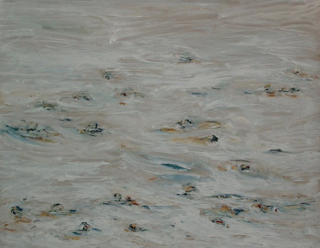 "Naufragés", 2004, technique mixtes. Une peinture de Jean Devost.