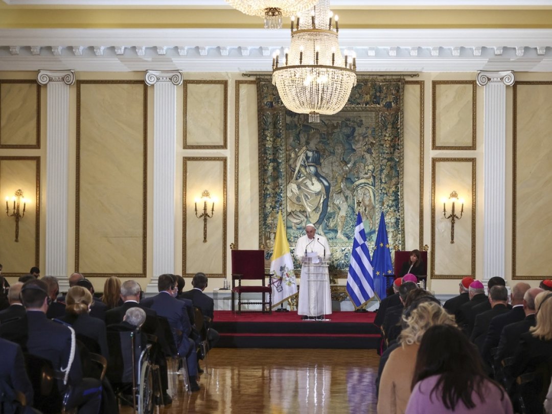 Le pape s'est exprimé devant les autorités politiques, civiles et diplomatiques au palais présidentiel d'Athènes.