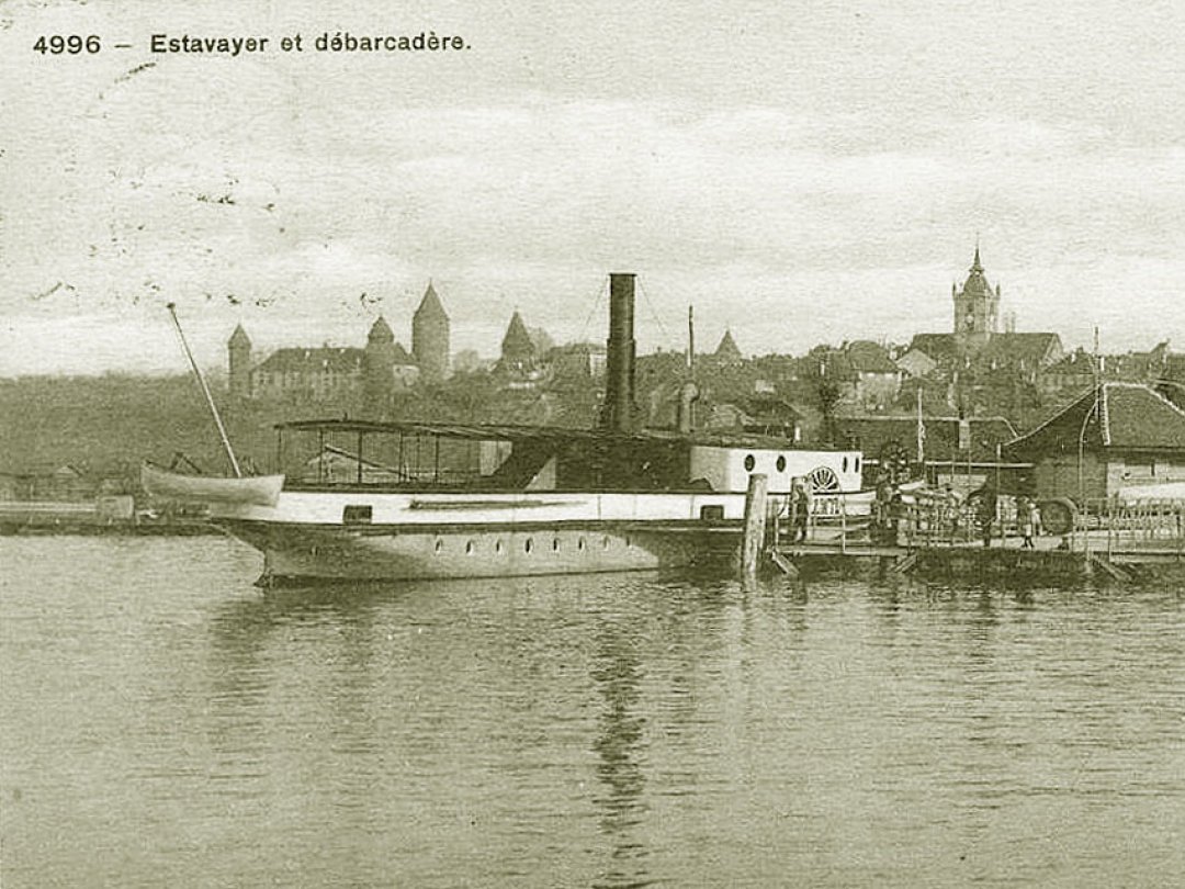 Durant sa longue carrière, le "Hallwyl" est longtemps resté basé au port fribourgeois d'Estavayer-le-Lac.
