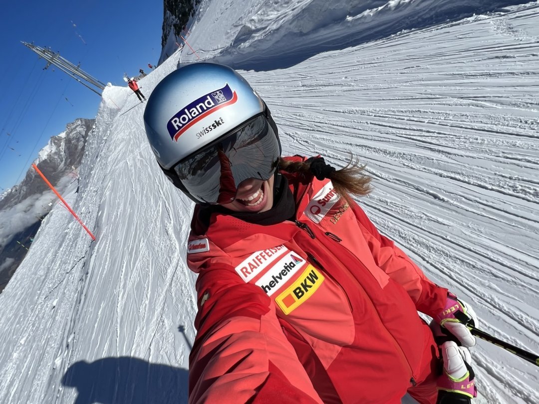 Amélie Klopfenstein était heureuse de retrouver les pistes de Saas-Fee.