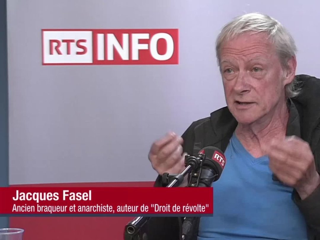Jacques Fasel lors de la matinale sur RTS Info lors de la réédition de son livre «Droit de révolte» en 2019.