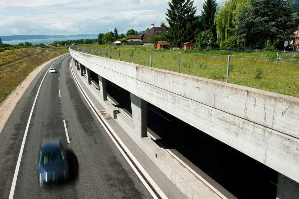 La tranchée semi-couverte de l'A5 à Bevaix pourrait accueillir une centrale photovoltaïque.