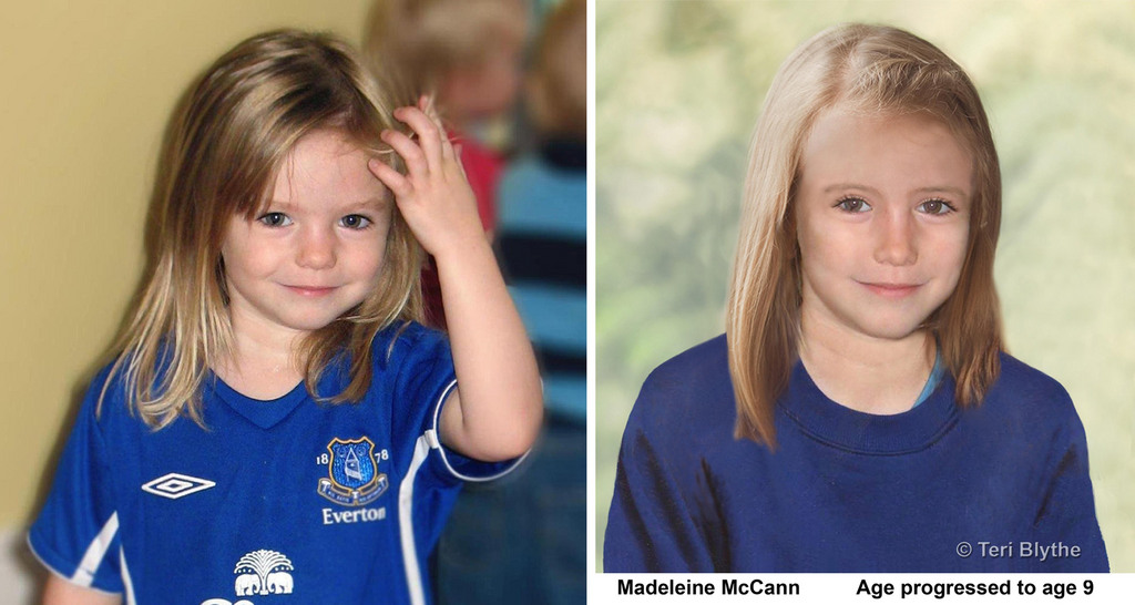 This undated image released by the Metropolitan Police shows composite photos of four year old missing child Madeleine McCann était âgée de 3 ans lorsqu'elle a disparu en 2007 au Portugal.