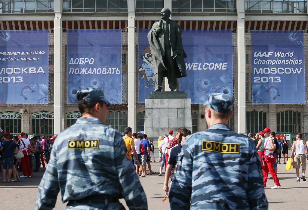 Quelque 12'000 policiers seront mobilisés du 6 au 8 octobre à Moscou, où arrive la flamme olympique des Jeux d'hiver de Sotchi (7-23 février). 