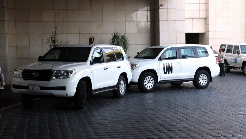 Des inspecteurs de l'ONU oeuvraient encore à Damas le 26 septembre. 