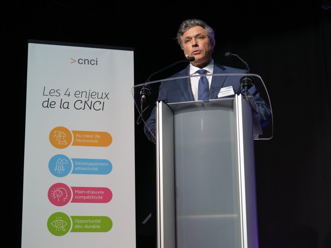 Le président de la CNCI, Emmanuel Raffner, lors de son allocution, à l'assemblée générale, ce jeudi 4 mai.