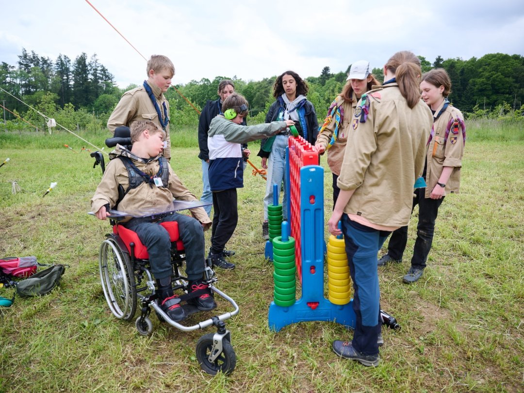Un nouveau groupe, la Nébuleuse, a été créé pour le camp cantonal des scouts neuchâtelois. Il regroupe des enfants en situation de handicap.