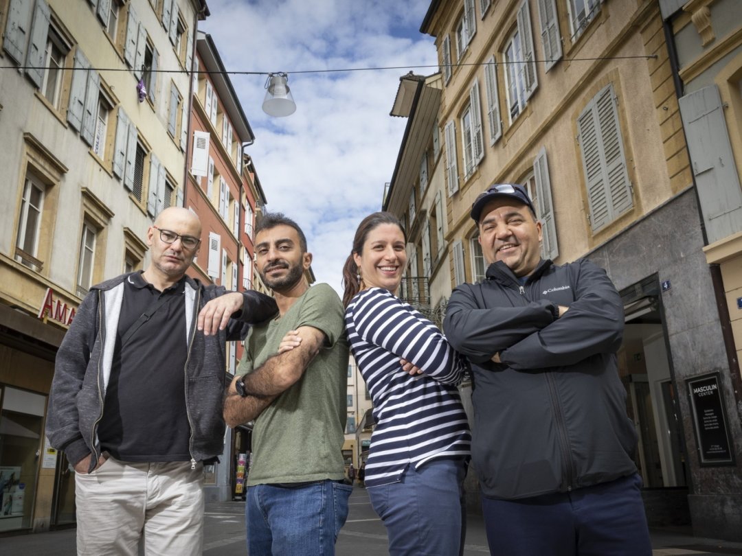 Omar Abou Afach, Naeem Shanwar, Noémy Braun et Sergiu Popa (de gauche à droite) ont formé Taraf Syriana en 2020 à Montréal.