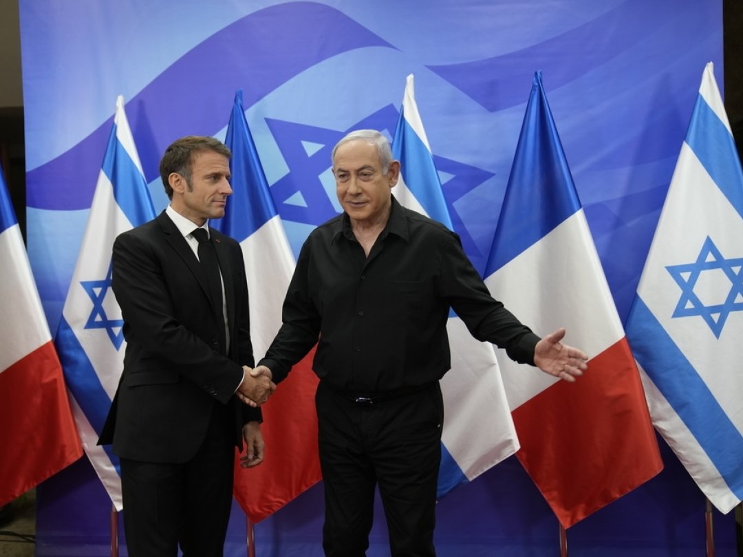 Le Premier ministre israélien Benjamin Netanyahu (à droite) a accueilli le président français Emmanuel Macron à Jérusalem.