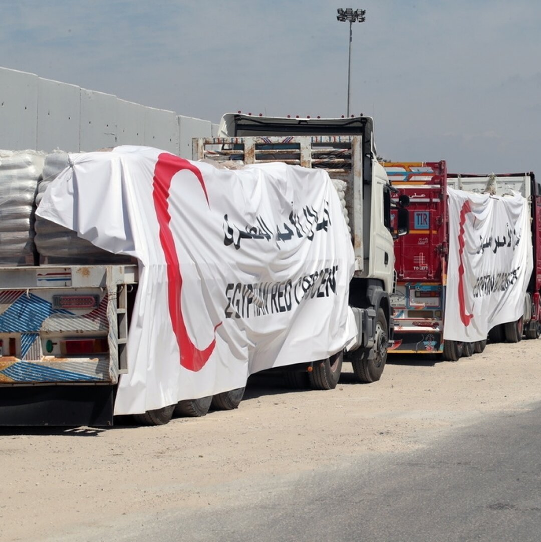 Depuis le début du mois d'avril, en moyenne 181 camions d'aide sont entrés chaque jour dans Gaza, selon l'Unrwa (archives).