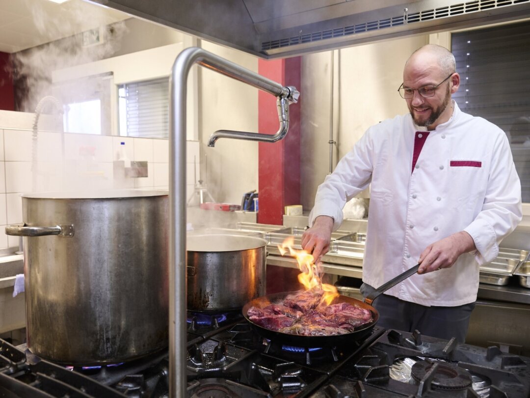 Thierry Tordjman, chef cuisinier à Cinq Sens, dans les locaux de la société, à Fontaines.