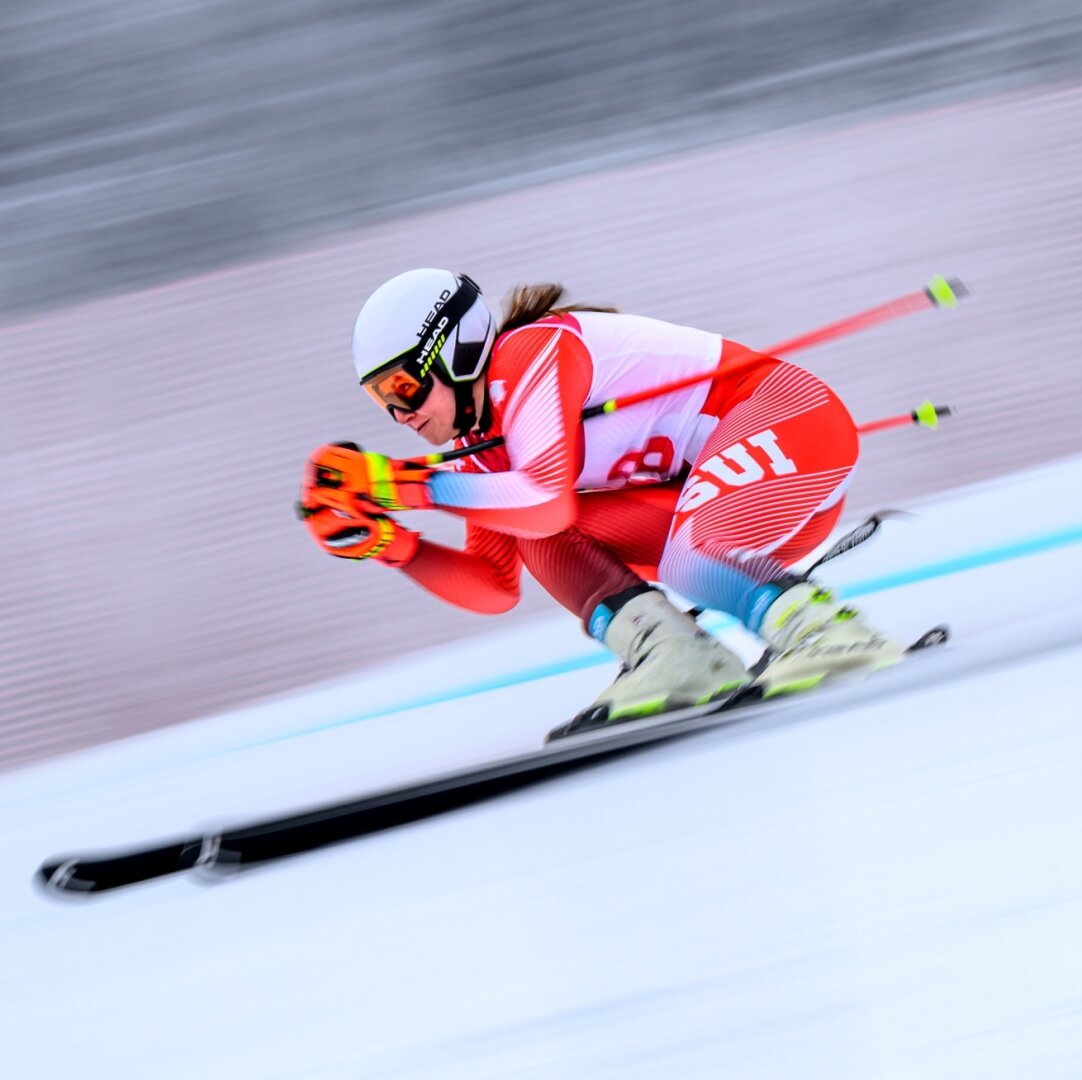 Justine Herzog lors du super-G des Jeux olympiques de la jeunesse à Jeongseon, en Corée du Sud, le 21 janvier 2024.