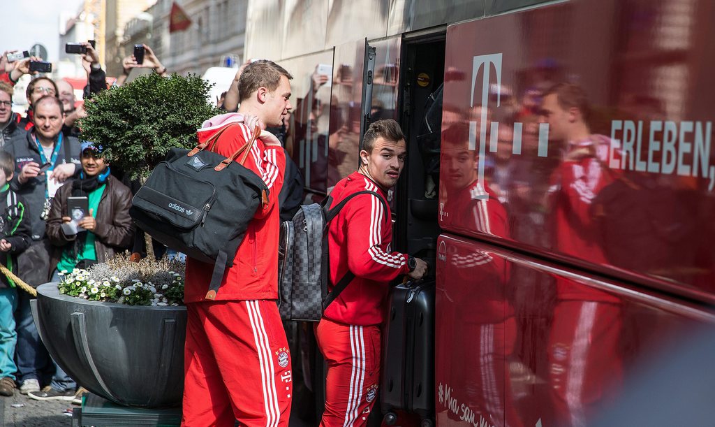 Mercredi soir, Xherdan Shaqiri ne montera pas dans le bus du Bayern, avec son gardien Manuel Neuer (archives).