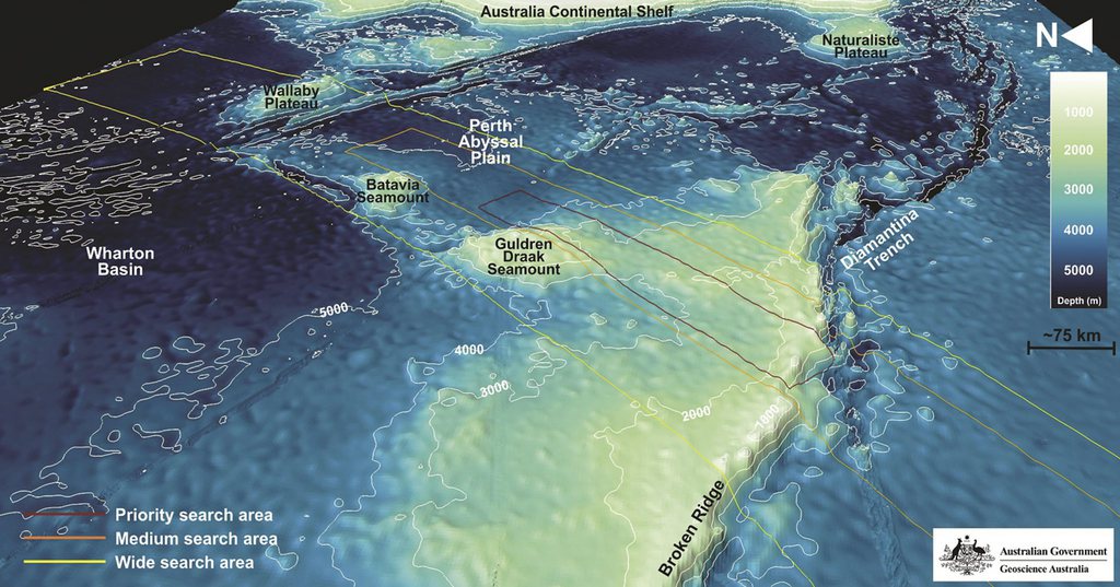 Sur cette image, on voit le fond de l'Océan indien, modélisé en 3 dimensions sur 60'000 km2.