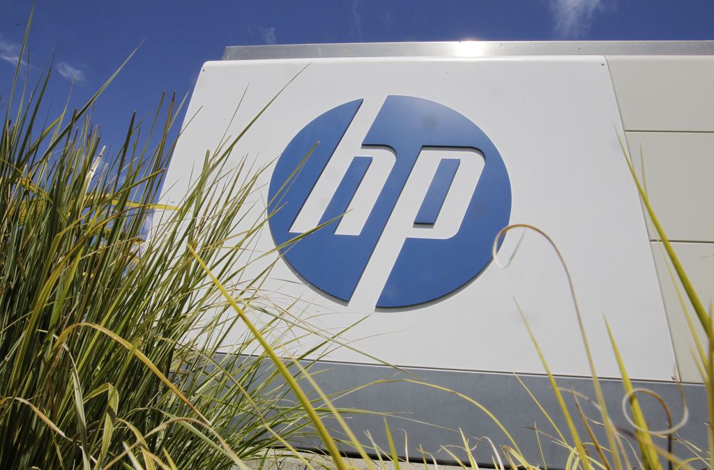 FILE - In this Aug. 21, 2012, file photo, the Hewlett-Packard Co. logo is seen outside the company's headquarters in Palo Alto, Calif. Hewlett-Packard Co. reports quarterly financial results after the market closes on Tuesday, Nov. 26, 2013. (AP Photo/Paul Sakuma, File)