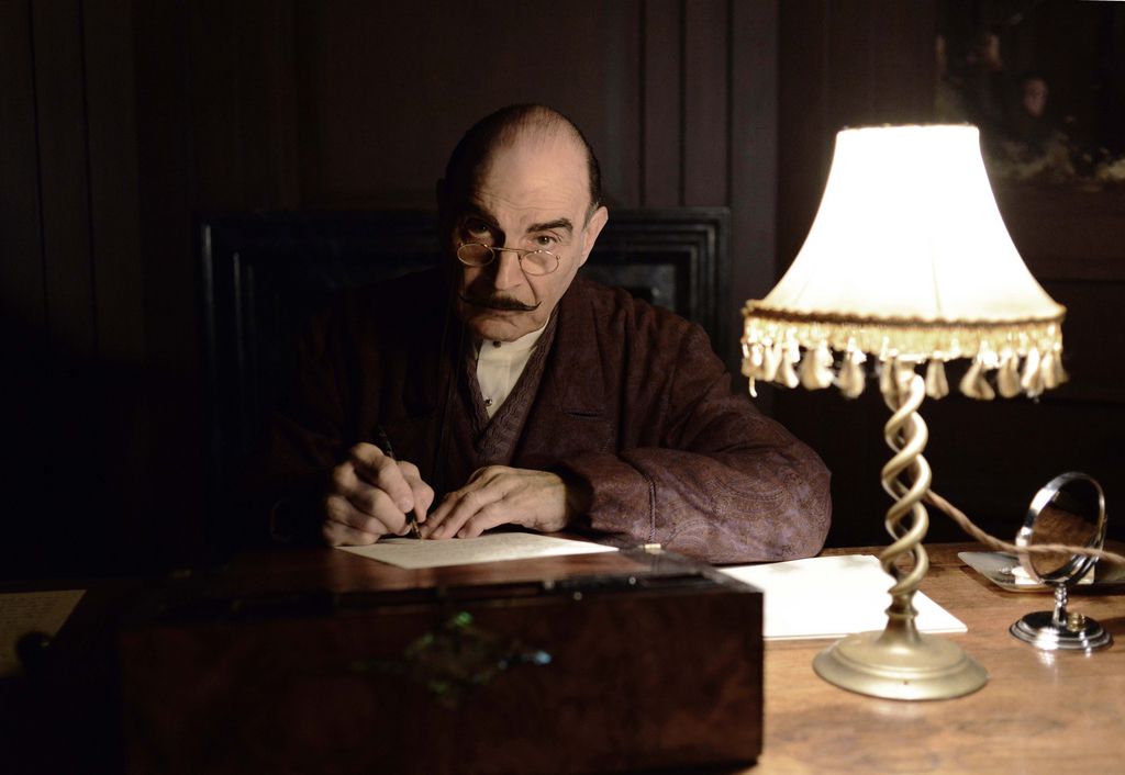 This photo provided by ITV/Acorn TV shows David Suchet as Hercule Poirot in Agatha Christie?s "Poirot: Curtain, Poirot?s Last Case," premiering exclusively on Acorn TV. Suchet returns as private detective Hercule Poirot in two episodes airing starting Sunday, July 27, 2014, on PBS and streaming on Acorn TV along with three additional new episodes. (AP Photo, ITV/Acorn TV, Kieron Mccarron)