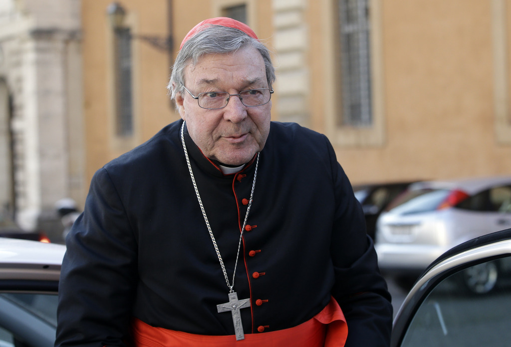 FILE - In this March 4, 2013 file photo Australian Cardinal George Pell arrives for a meeting, at the Vatican. Pope Francis has taken the first major step toward reforming the Vatican's outdated and inefficient bureaucracy, creating an economics secretariat responsible for all economic, administrative, personnel and procurement functions. Australian Cardinal George Pell was named prefect of the new ministry Monday, Feb. 24, 2014. (AP Photo/Andrew Medichini, File)