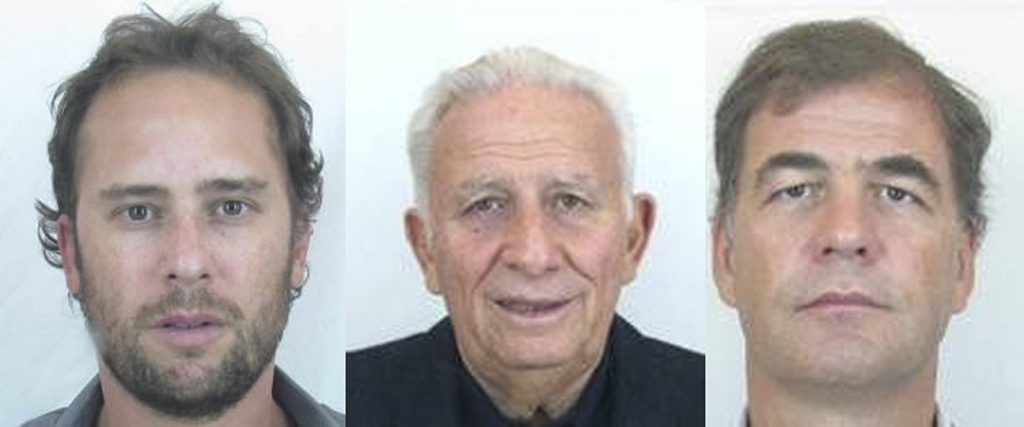 This combo of three pictures released by Interpol shows undated portraits, from left, of Mariano Jinkis, Hugo Jinkis and Alejandro Burzaco. The men, with ties to FIFA, were added to Interpol's most wanted list on Wednesday, June 3, 2015, accused of paying more than $100 million in bribes for media and commercial rights to soccer tournaments. (Interpol via AP)