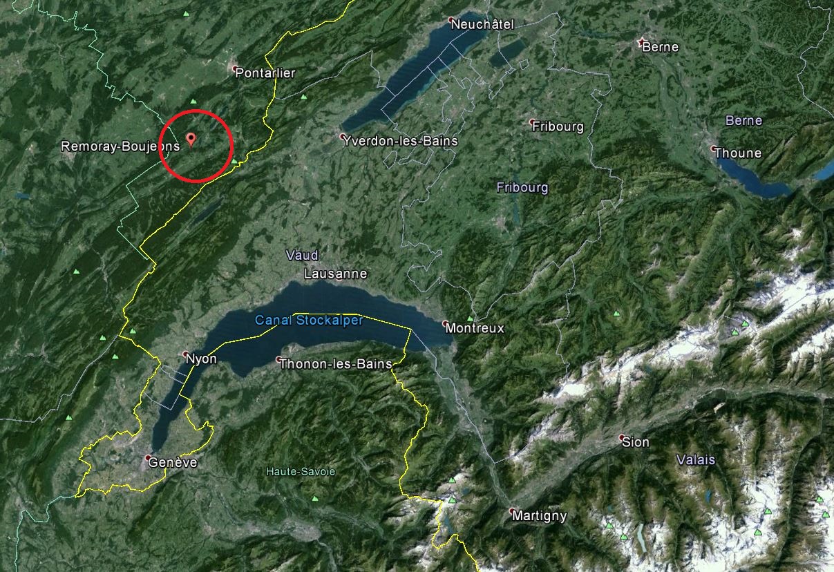 L'épave a été retrouvée à quelques kilomètres de la frontière franco-suisse.