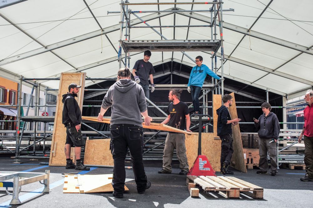 La Plage en plein montage.