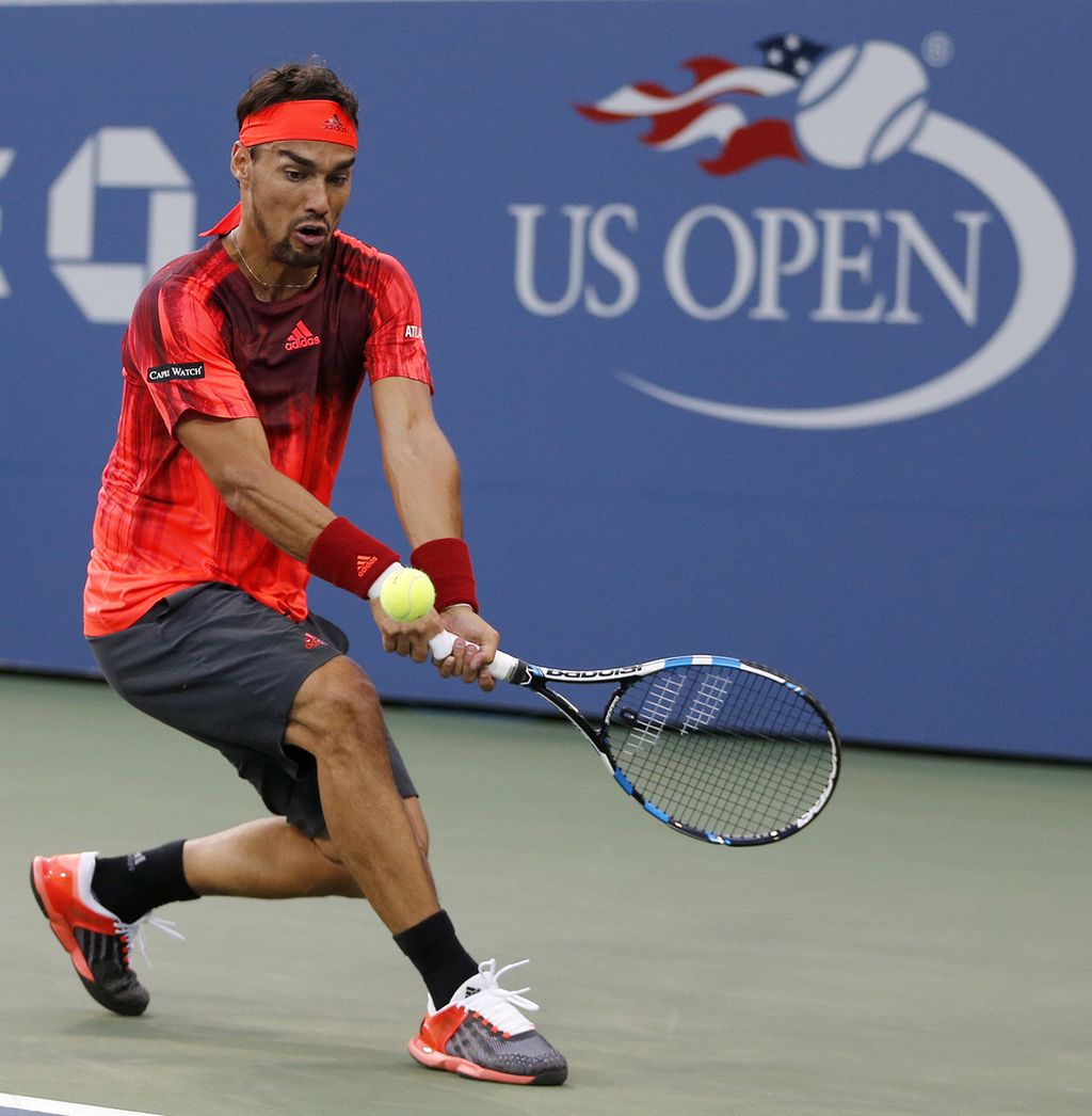 Fabio Fognini, victorieux après plus de trois heures et quarante face à Rafael Nadal à l'US Open.