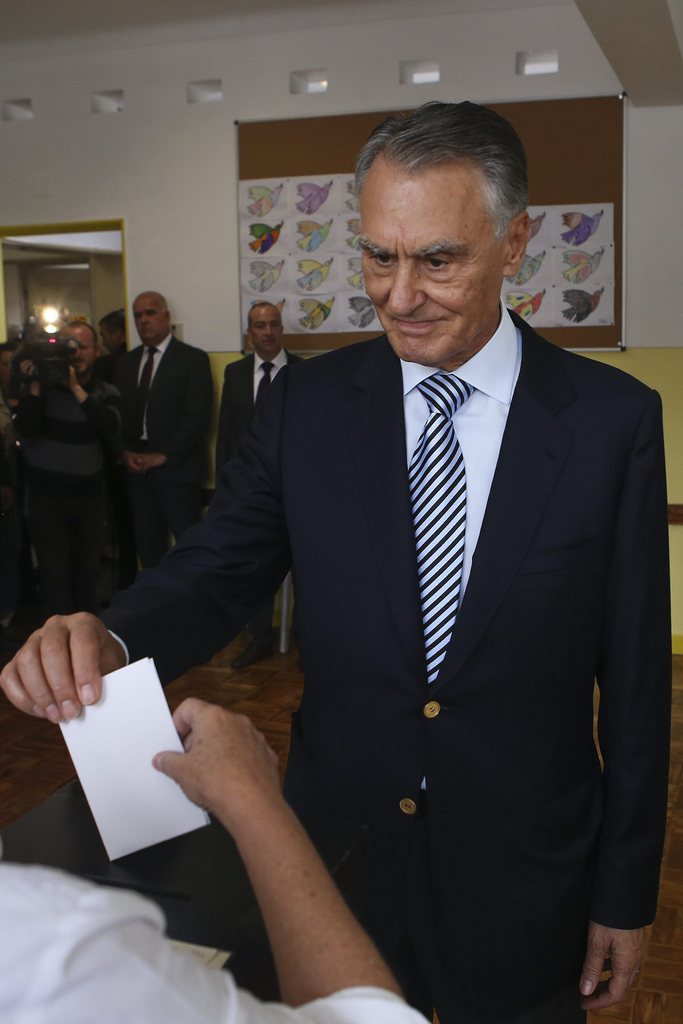 Cavaco Silva président portugais, lors de son vote. 