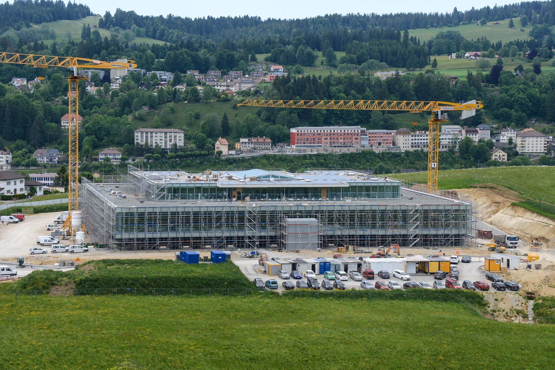 Le chantier de Cartier à la Jaluse, au Locle.  Photo: Christian Galley