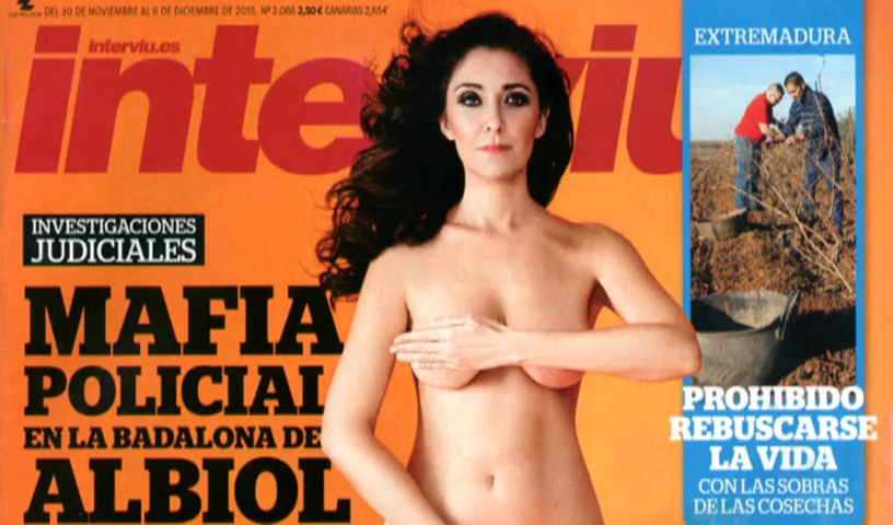 Carmen López est entièrement nue en couverture du magazine espagnole.