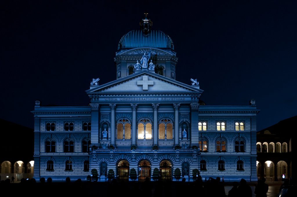 Le Palais fédéral illuminé chaque année à l'occasion du show son et lumière. (Photo d'archives)