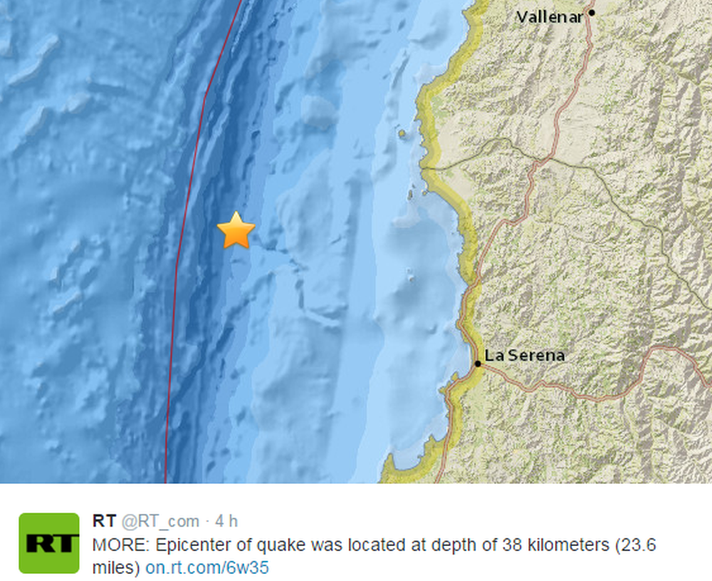 Le séisme a eu lieu au large des côtes chiliennes.