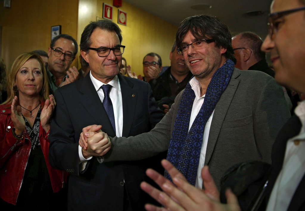 Artur Mas, à gauche, et Carles Puigdemont, indépendantistes catalans.