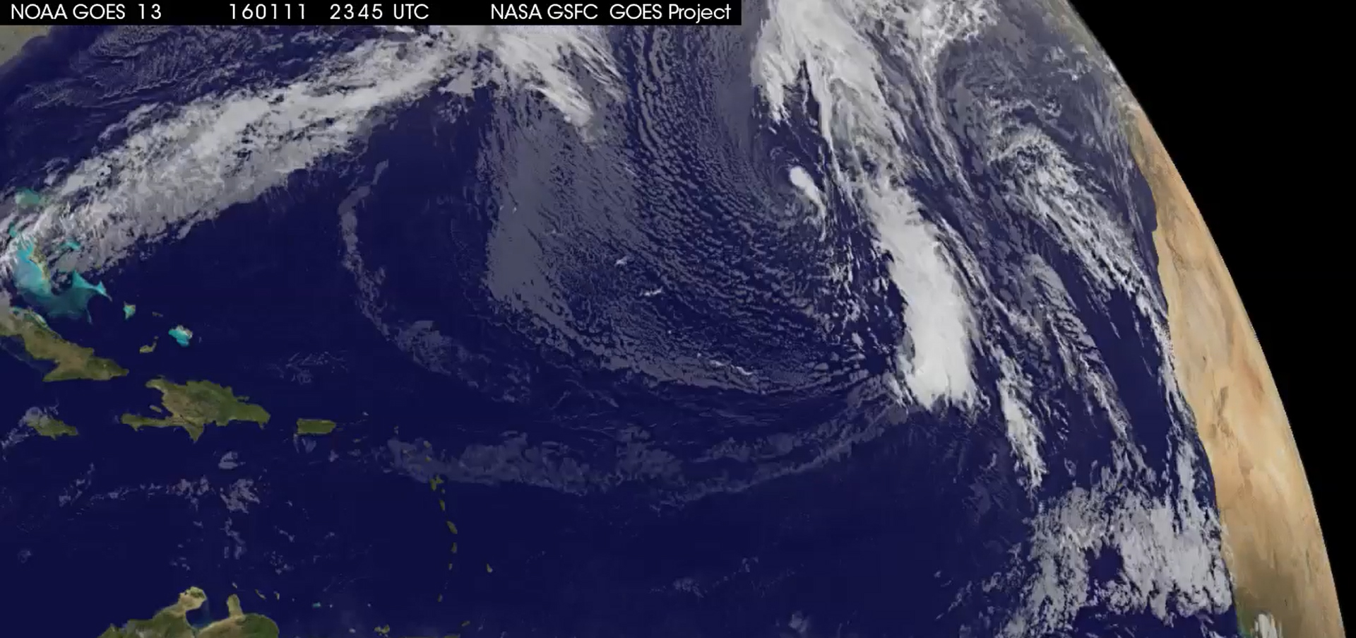 En janvier, les ouragans ne sont pas communs dans l'Atlantique.