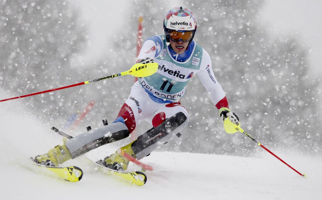 Daniel Yule s'est classé 12e de la première manche du slalom à Adelboden.